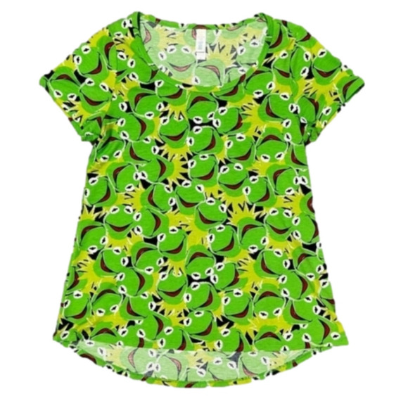 LuLaRoe Tops - LULAROE Classic T-Shirt Muppets Kermit The Frog Print Green Womens XS